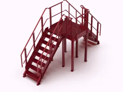 Industrial Stairs 3D model 3D model