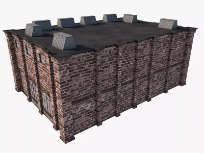 Factory Building 2 Low-poly 3D model