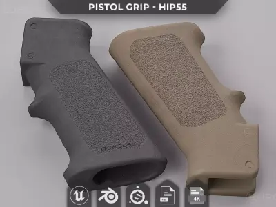 Pistol Grip HIP55 - AAA 3D Asset - Game Ready Low-poly 3D model