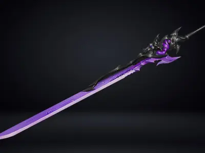 Futuristic Sword Low-poly 3D model 8