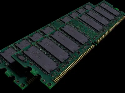 Ram Memory Card Computer Part Tech Machine Storage Data Sci Fi Low-poly 3D model