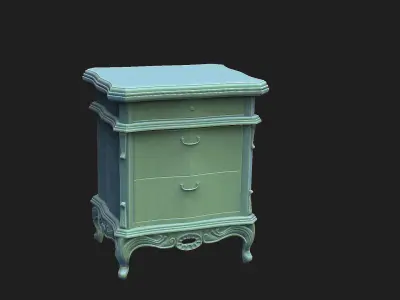  Vintage nightstand cabinet Low-poly 3D model