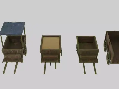 Medieval Carts Low-poly 3D model purchase