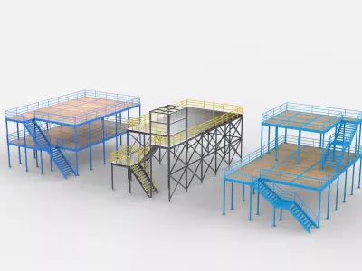 Mezzanine Flooring set 3D model