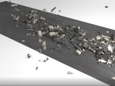 Bomb Crack Ground Line 02 Low-poly 3D model