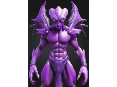 Stylized Alien Demon Creature Low-poly 3D model