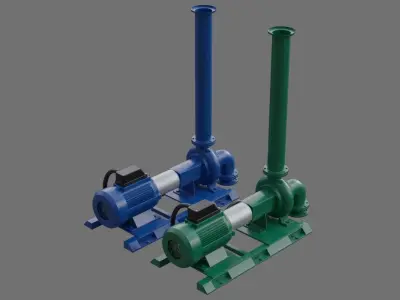 Water Pump 2A Low-poly 3D model