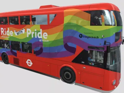 Wrightbus Routemaster Ride With Pride  livery Low-poly 3D model