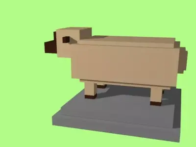 VOXEL SHEEP - MODEL 5 Low-poly 3D model