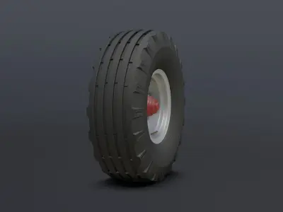 Set of wheels for combine SK-5 Niva KSK-100 Free low-poly 3D model