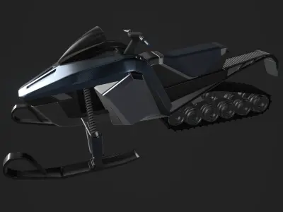 9 Wheel Snowmobile 3D model