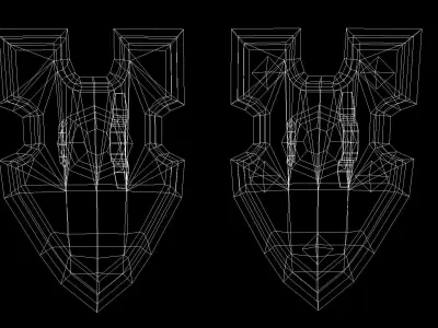 Shield two wooden shields Low-poly 3D model