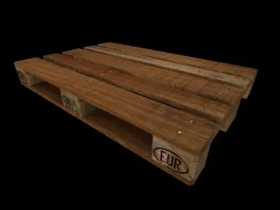 Wooden pallet - europalette Free low-poly 3D model