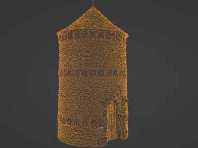 Castle Tower - Medieval Stone Turret Low-Poly Game Asset Low-poly 3D model