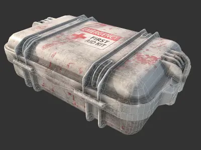 Military First Aid Kit Case Low-poly 3D model