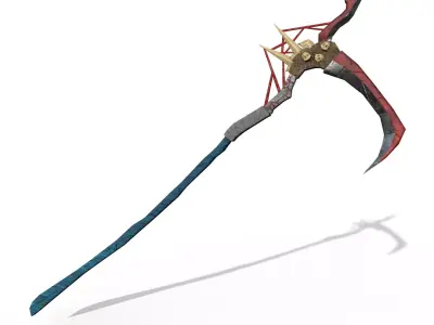 Horror Fantasy Scythe Game Ready Model Low-poly 3D model
