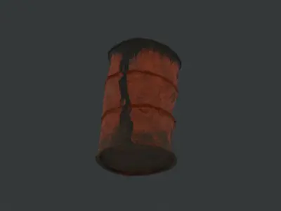 Rusty and Oil Stained Oil Barrel Free low-poly 3D model