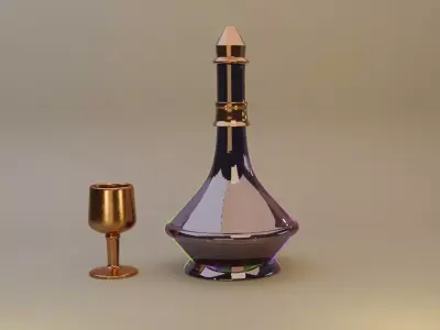 Alchemist Elixir Decanter Set Medieval Potion  Free 3D print model