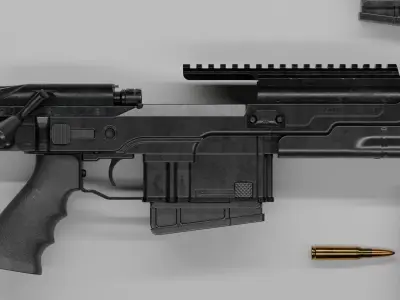 Blaser R93 XTEK Limited Australia Low-poly 3D model