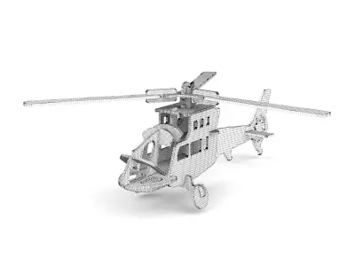 Wooden toy helicopter 06 3D model