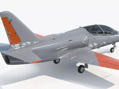 Advanced Combat Trainer Aircraft Gray Rigged for Cinema 4D 3D model