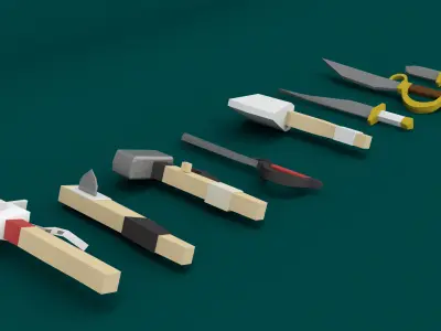 Game steel arms Low-poly 3D model