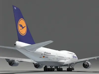 Boeing 747-8 Lufthansa 3D model