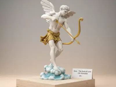 Statue of Eros is the Greek god of love 3D print model