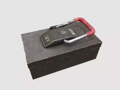 Industrial Power On - Off Switch Low-poly 3D model