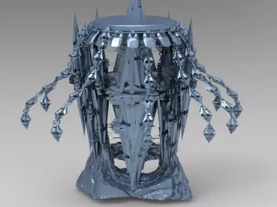 Jelly Fish Sci fi array 5 Low-poly 3D model
