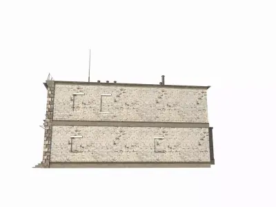 20th century architecture housing and shops 3D model