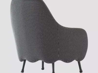 Corolla 272 White Armchair by Cristina Celestino 3D model