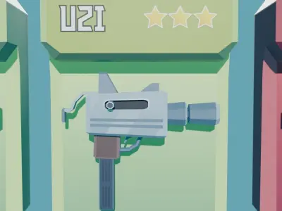 Uzi Guns Pack Stylized Low Poly Low-poly 3D model