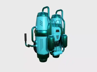 Jetpack A06 Blue - SciFi Character Design Low-poly 3D model