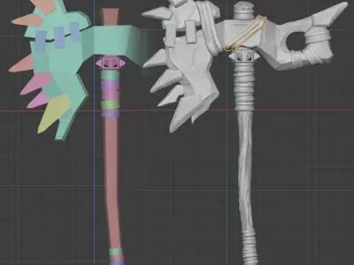 Orc Axe  Low-poly 3D model