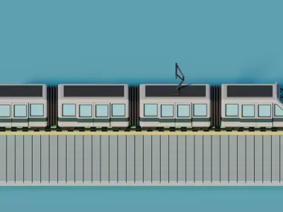 Modern Metro Train   Free low-poly 3D model