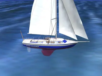 30 Foot Sailboat V10 3D model