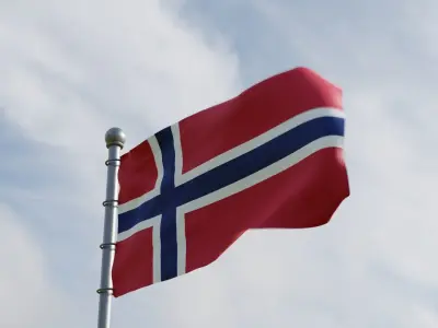 Animated Norway Flags 3D model