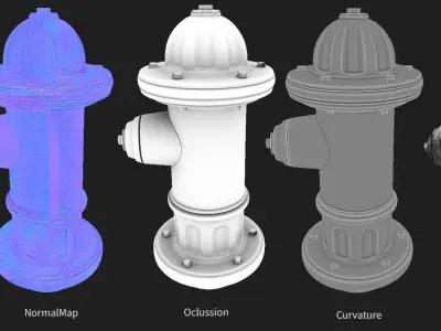 Hydrant Game Ready Low-poly 3D model