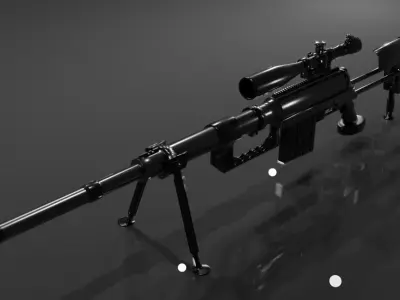 CheyTac M200 Intervention Sniper Rifle Low-poly 3D model