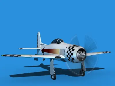 Grumman F8F-2 Bearcat V17 3D model