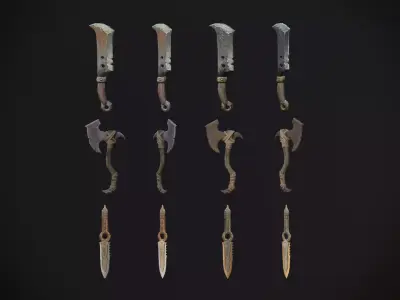 melee colection Free Model Free low-poly 3D model