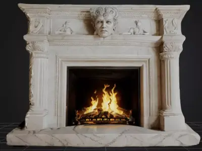 half man half cyborg Low-poly 3D model