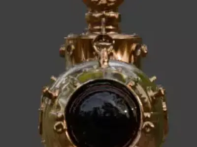 Steampunk Reconnaissance Submarine 3D Model Low-poly 3D model
