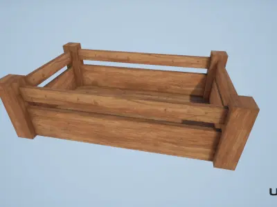 Crate unity wood box Free low-poly 3D model