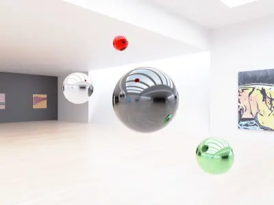 HDRI - Art Museum Gallery Interior 6 - 16384x8192 Texture