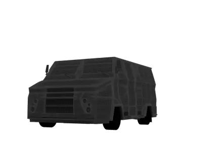 armored truck 3D model Textured