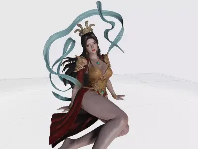 Blindfolded Empress and Free Celestial Maiden Premium Static  3D model