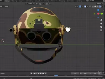 Military Helmet Low-poly 3D model 2