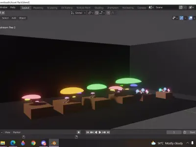 Neon Forest Low poly Asset Pack Free low-poly 3D model